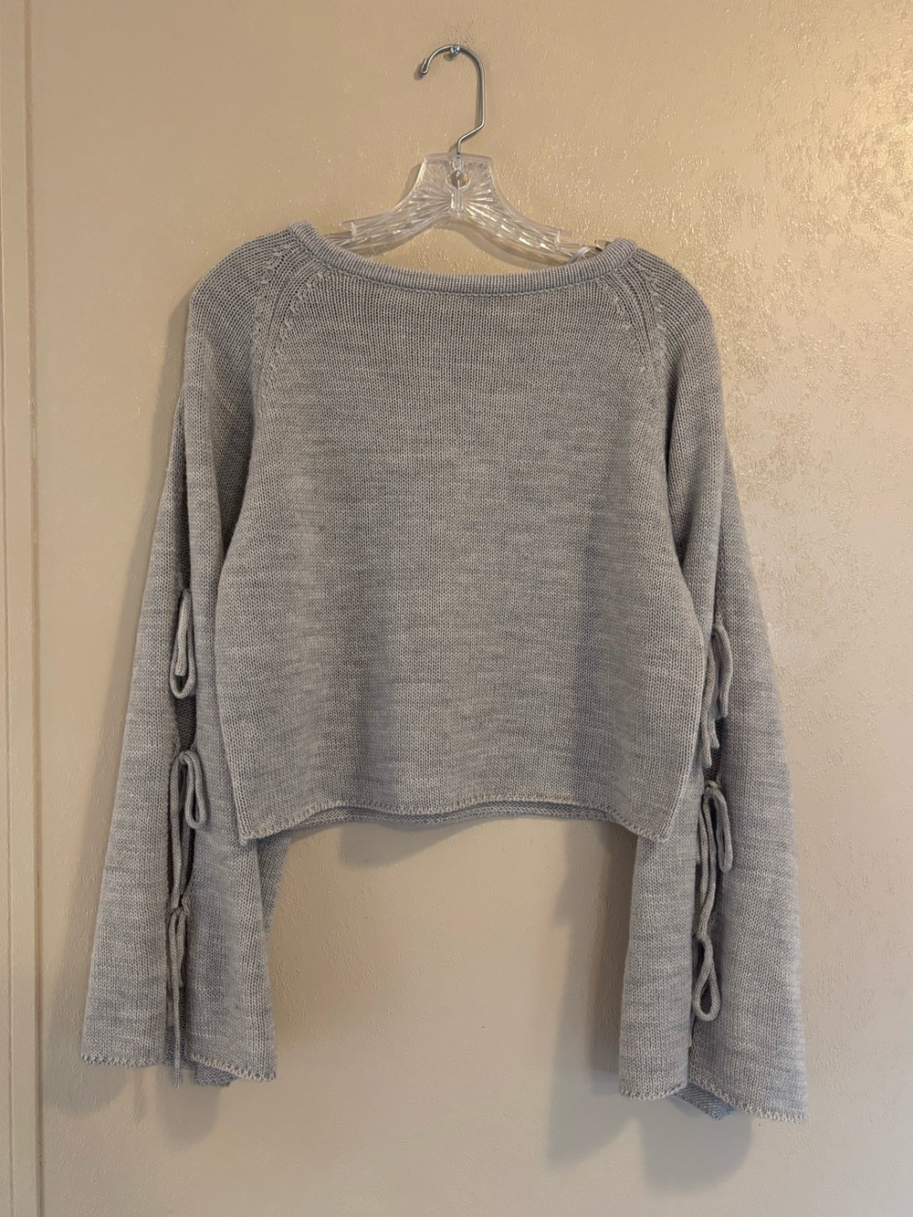 NWT Miou Muse Wool Blend Tie Sleeve sweater sz L